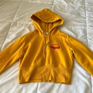 Mustard cropped sweatshirt from Garage. Size small